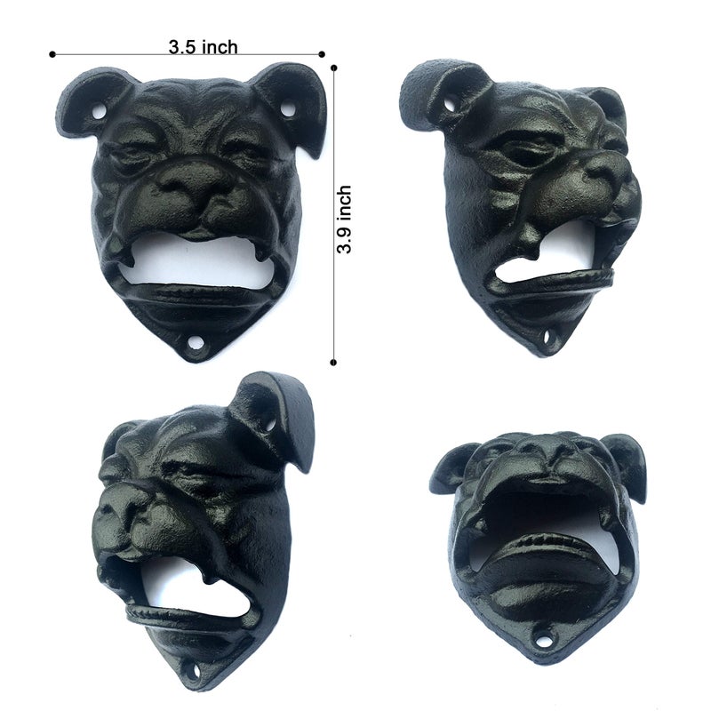 MGTECH Bulldog Bottle Opener Wall Mounted, Rustic Cast Iron Dog Beer Opener - Image 2